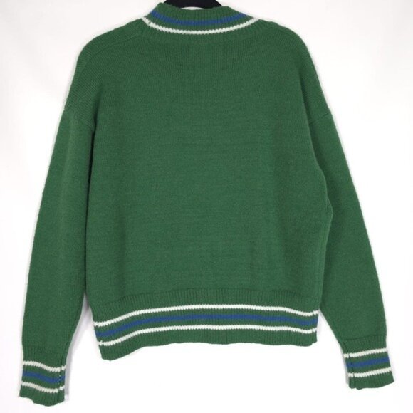 ALEXIA ADMOR Cathrine Knit Sweater Green V Neck Cardigan‎ Front Button Size XS - Picture 2 of 12